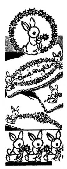 AB7404 Goodnight Bunnies Rabbits Floral Baby Border