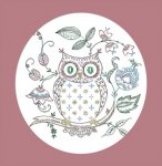 V2003BXL Owl Bird & Floral Crewel Jacobean / Elizabethan