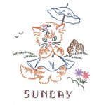 KM-2456 Kitty Keeps Busy - Day of the Week Designs