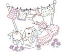 SP-135 7 Baby Bunnies & Mom Day of the Week Designs