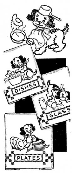 AB7206 Dog Does the Dishes - Click Image to Close
