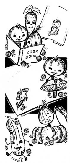 LW914 Happy Smiling Veggie Cook Book Mushroom - Click Image to Close