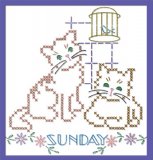 SP142 Cross Stitch Cat DOW