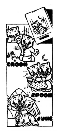 AB7315 Vintage Embroidery Transfer Kitty Cat Romance - Click Image to Close