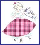 LW729 Miss Petticoat Skirt Potholder Charming VTG