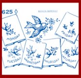 KM625 Cross Stitch Blue Birds Kate Marchbanks 625 DOW