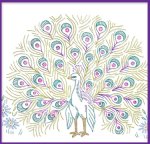 LW827 Classy Peacock Designs for Towels Pillow Case etc