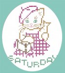 KM5418 DOW Xstitch Kitten Towel