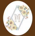 AB7277 Floral Monogram Initial Frames Roses Daisies AB7277 Floral Monogram Initial Frames Roses Daisies