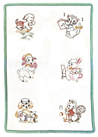 V798B Busy Animal Nursery Quilt Blocks Sing Paint Swim