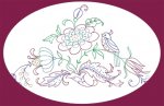V9002A Floral Bird Beauty Jacobean