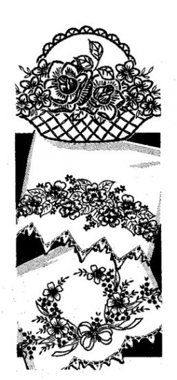 LW721 Baskets & Bows Floral Pill Crochet & Embroidery Pillowcase