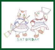 AB5364 Dust Pan Dance Kitten Day of the Week Designs