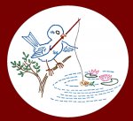 KM2464 Busy Blue Birds Day of the Week Swing Fish KM2464 Busy Blue Birds Day of the Week Swing Fish